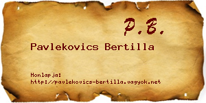 Pavlekovics Bertilla névjegykártya